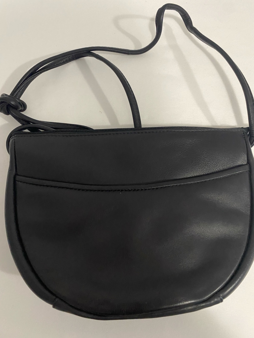Black Leather Crescent Crossbody lli Purse Used